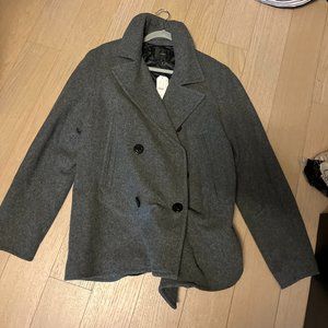 JCrew Dock Peacoat in Wool, Size Medium